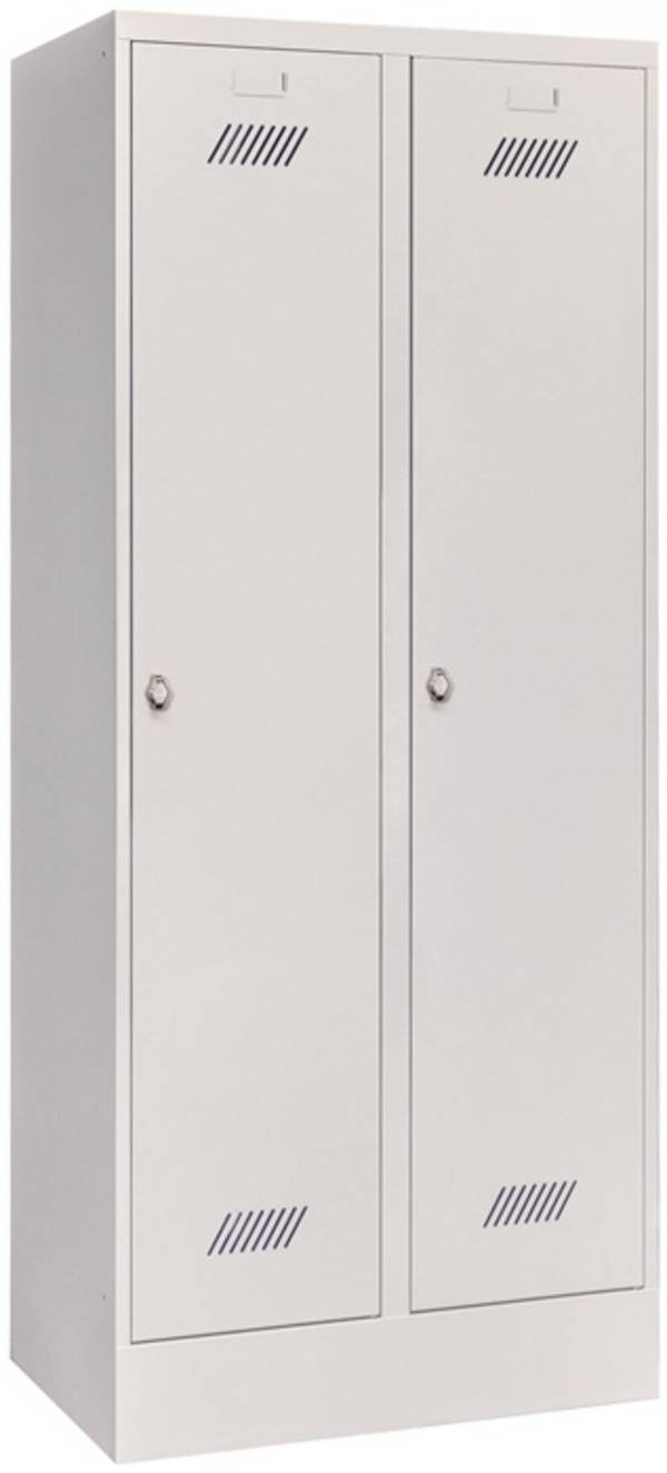 Garderobenschank m.Drehriegel H1850xB800xT500mm lichtgrau/lichtgrau 2 Abt.PAVOY