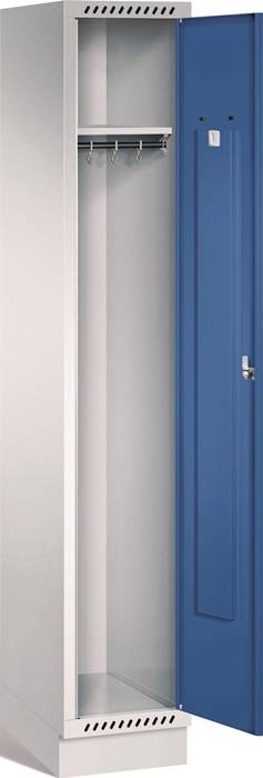 Garderobenschrank m.Sockel H1800xB325xT500mm lichtgrau/ blau 1 Abt.TECWERK-0