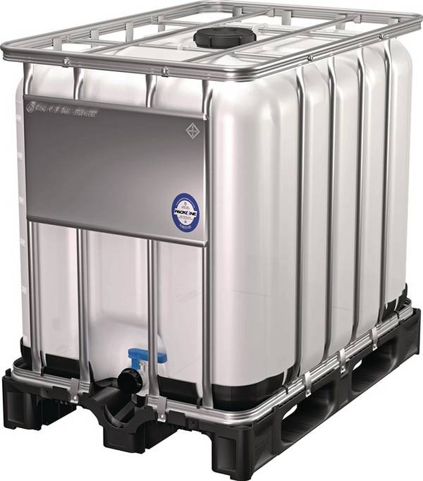IBC-Container Gefahrgut-Ausführung, auf Kunststoff-Palette, 600 Liter