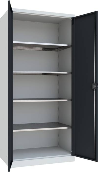Flügeltürenschrank H1950xB890xT545mm lichtgrau,RAL7035/anthrazitgrau,RAL7016-2