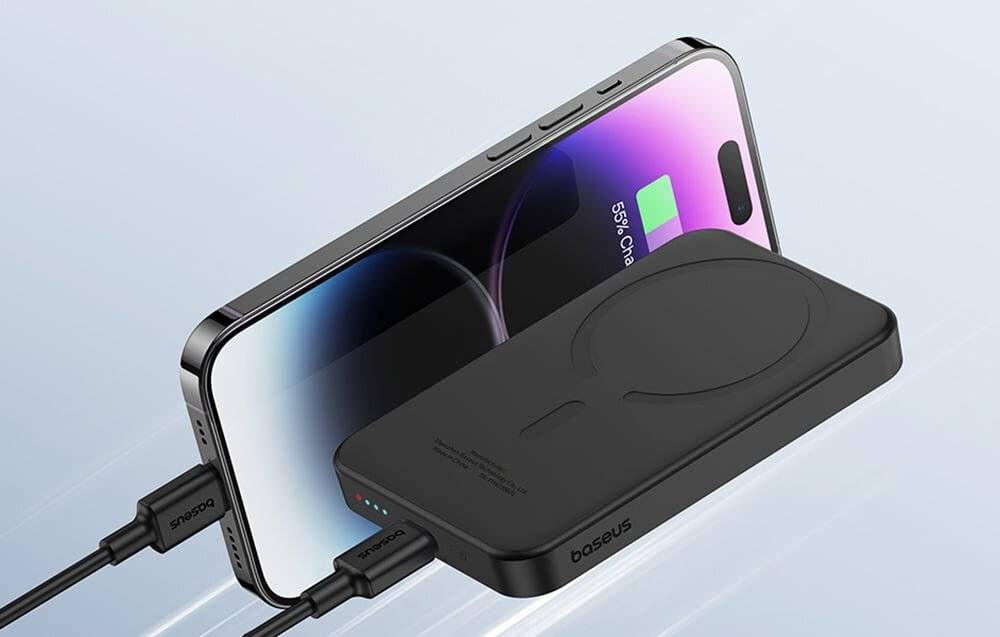 Magnetische Mini-Powerbank Baseus 5000mAh, USB-C 20W (schwarz)-1