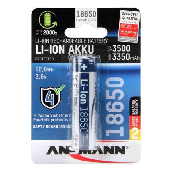 1307-0001 Ansmann Hochwertige Li-Ion Akku 18650 3500 mAh 3,6V