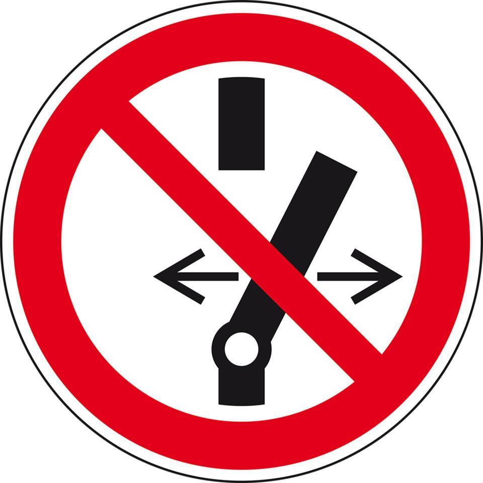 Verbotsschild Schalten verboten, Folie, selbstklebend, Ø50mm, 10/Bogen, ASR A1.3, DIN EN ISO 7010 P031-0
