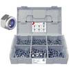 FRANTOS L-BOXX Mini DIN 985 Sicherungsmuttern Sortiment, M4 bis M12 605 tlg. (Stahl verzinkt) Sechskant Muttern Set