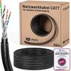 hb-digital 50m CAT 7 Doppelmantel Erdverlegekabel S/FTP PVC + LLDPE AWG23 für Außenbereich