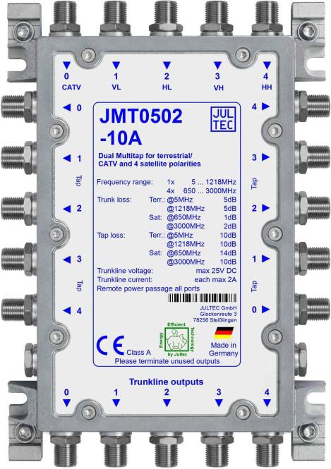 Jultec Mehrfachabzweiger JMT0502-10A 5Stammleitungen(passiv) 2 Abzweiggruppen Install.Baumaterial