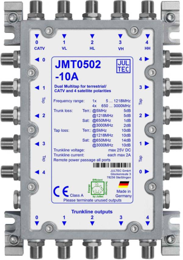Jultec Mehrfachabzweiger JMT0502-10A 5Stammleitungen(passiv) 2 Abzweiggruppen Install.Baumaterial