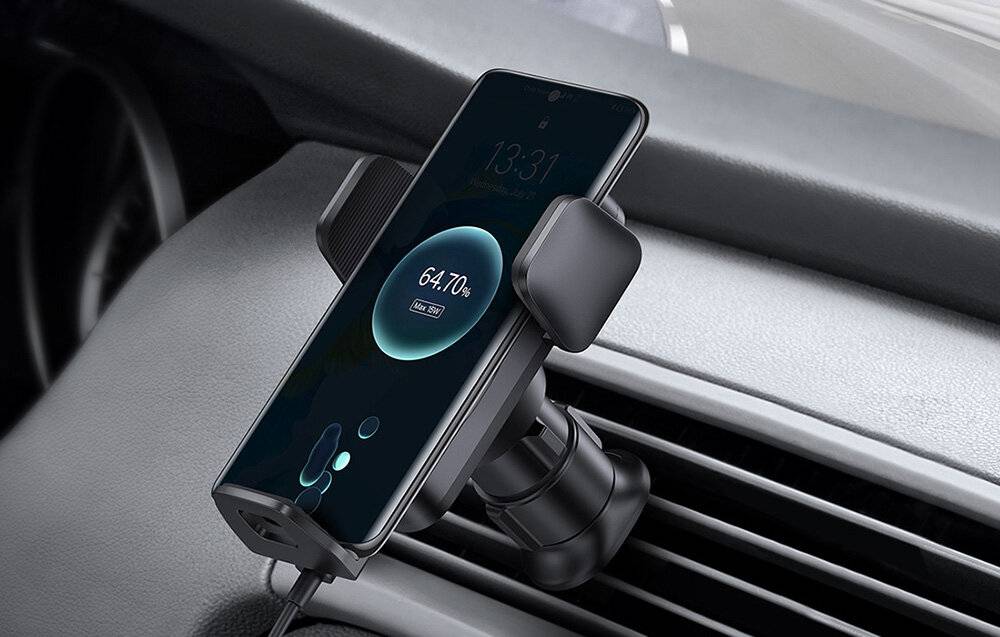 Preisbild für Baseus Wisdom Wireless Charging Air vent Electric Car Phone Holder (schwarz)
