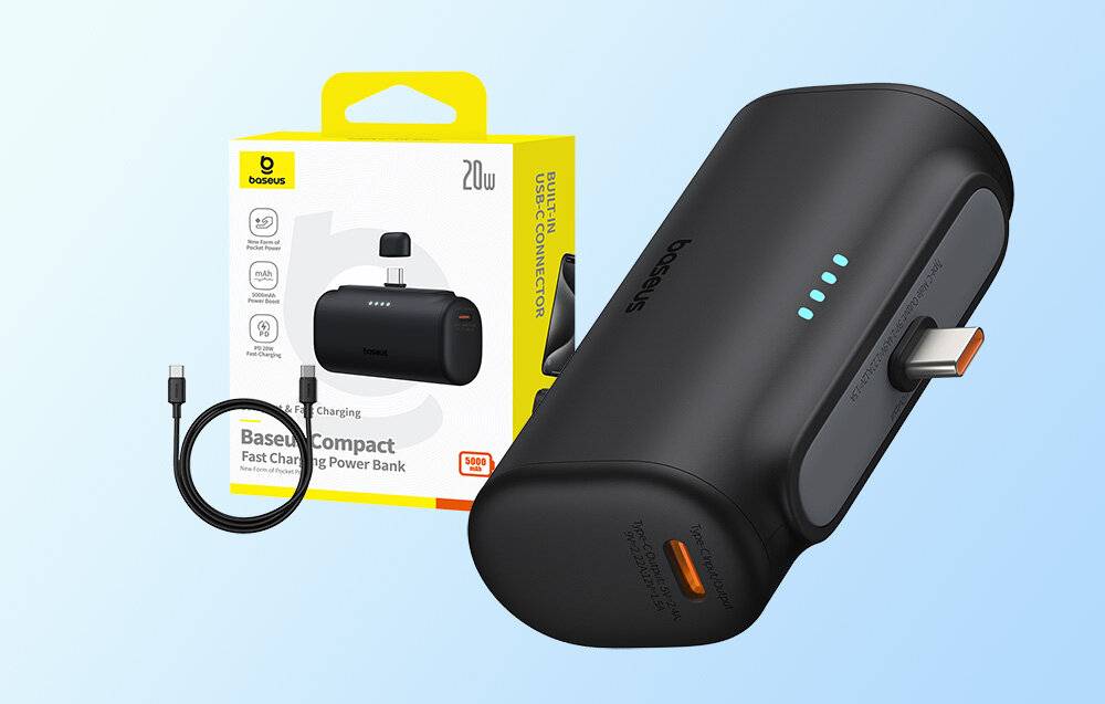 Powerbank Baseus Compact 5000mAh, 20W, USB-C (czarny)-1