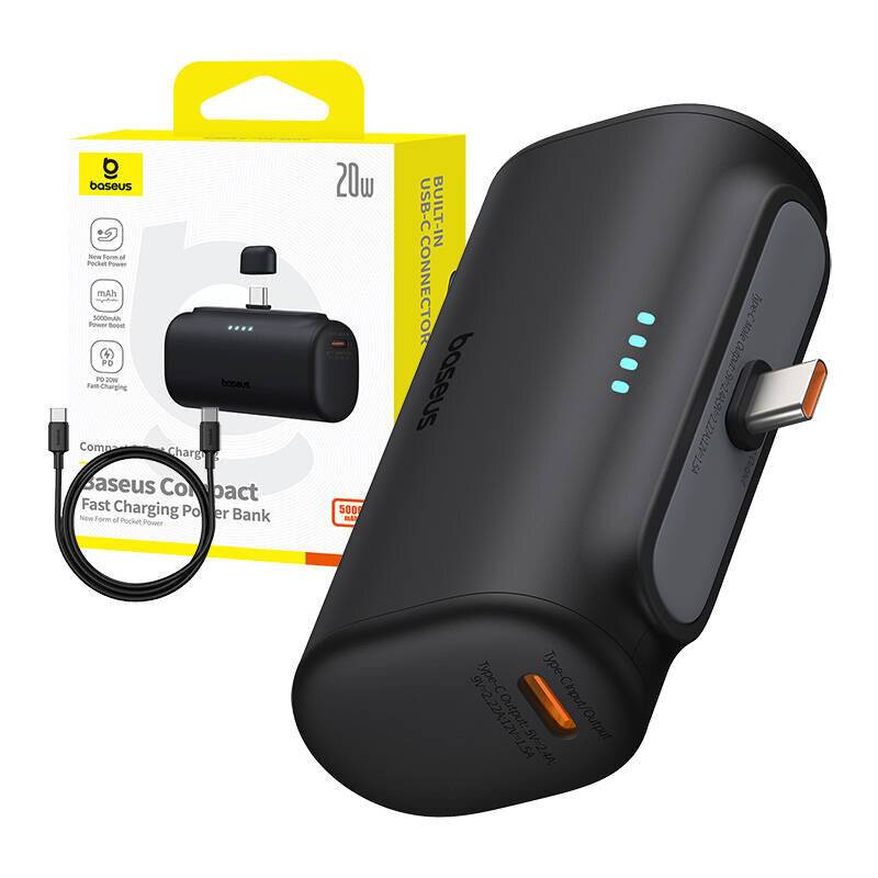 Powerbank Baseus Compact 5000mAh, 20W, USB-C (czarny)-2