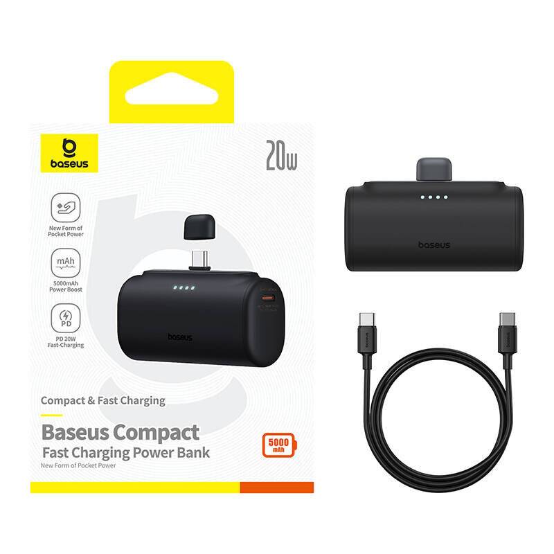 Symbolbild für Powerbank Baseus Compact 5000mAh, 20W, USB-C (czarny)