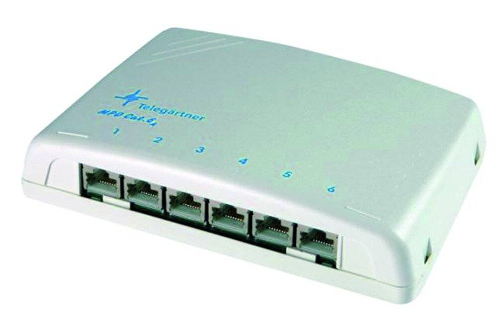 TELEGÄRTNER Mini-Verteiler MPD6 Cat.6A (Class EA), für Wandmontage, 6 Ports-2
