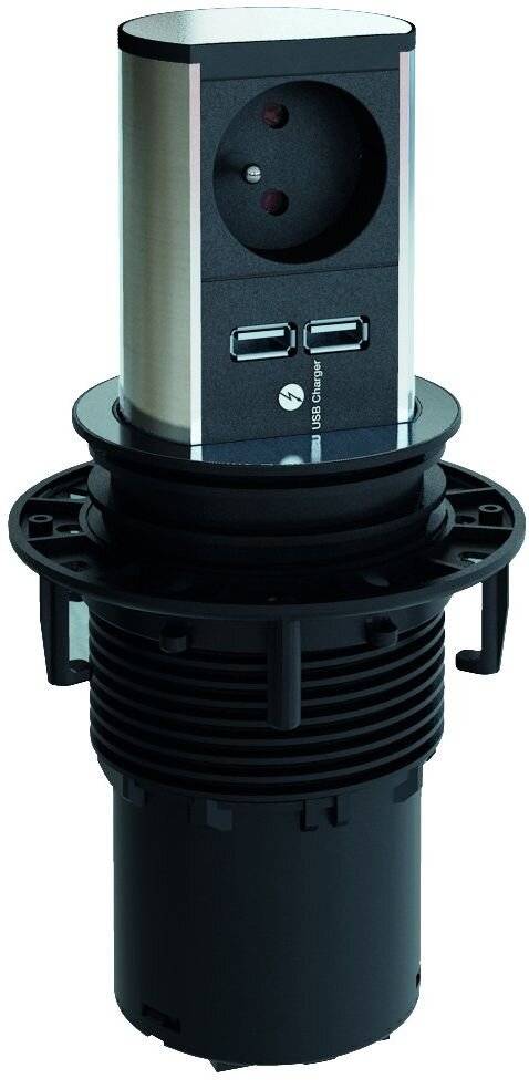 BACHMANN ELEVATOR 1xCEE7/3 USB Charger, Strom 2,0m CEE7/7-5