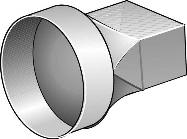 Helios Übergangsstück FLÜR 100, Durchmesser 100mm auf 100 konisch