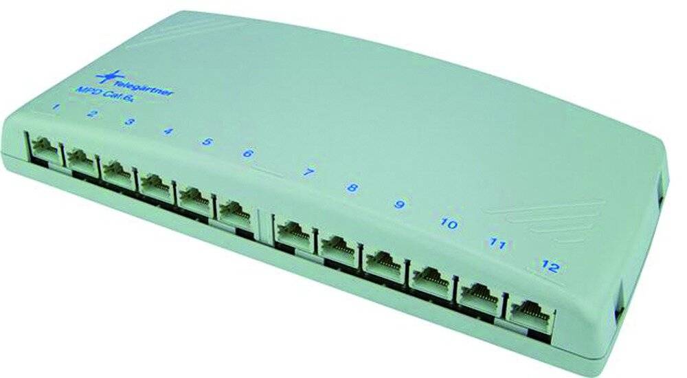 Telegärtner 100006998 12 Port Netzwerk-Patchpanel CAT 6a 1 HE Grau Bestückt-7