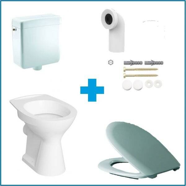 ZANDER concept100 StandWC-Flachspül-Set WC-Sitz APSpülkasten Anschlussst. Rosetten, Bef.-0