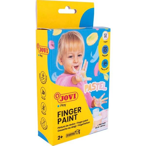 Fingerfarben Pastell 6er Schachtel, 35ml farbig sortiert-0