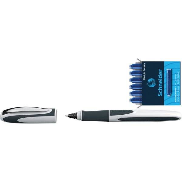 Set Tintenroller Ray weiß- dunkelgrau/Tintenpatronen blau-1