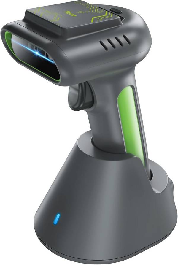 Tera HW0016 Scanner RFID/1D/2D, Bluetooth 2.4GHz USB Wireless, inkl. Ladestation – Akku – Grün