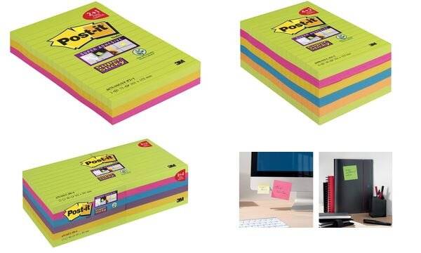 Post-it Super Sticky Notes, 101 x 152 mm, liniert, Pack 4+2 (9000717)-0