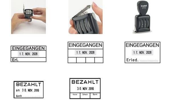 trodat Datumstempel 2910/L "EINGEGANGEN" + 4 Felder (62512915)-0