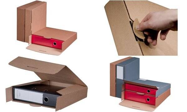 SMARTBOXPRO Ordner-Versandkarton, braun, (B)50 - 80 mm-1