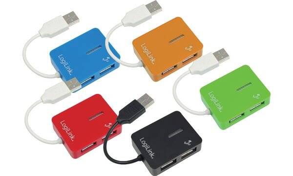 LogiLink USB-HUB "Smile" 4-Port o. NT rot-1