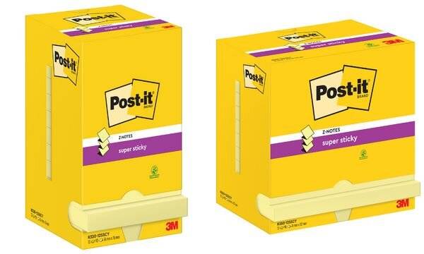 3M - Post-it Super Sticky R330-12SSCY - Notizen - 76 x 76 mm - 1080 Blatt (12 x 90)-3
