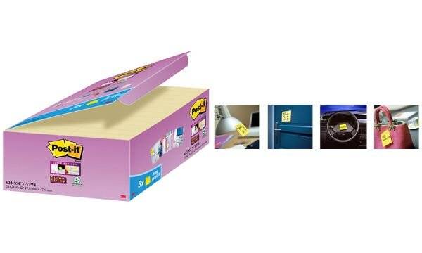 Post-it Haftnotizen Super Sticky Notes, 48 x 48 mm, gelb (9006061)-0