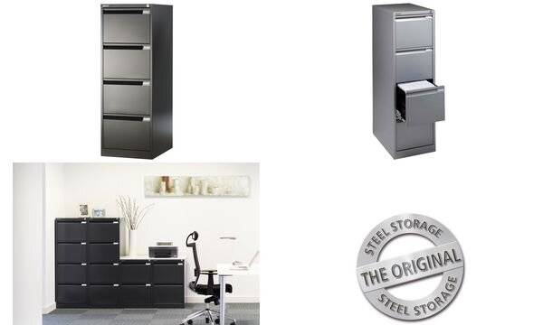 Hängeregistraturschrank 1-bahnig 2 Schübe DIN A4 verkehrsweiß. Bisley GmbH 18040049-4