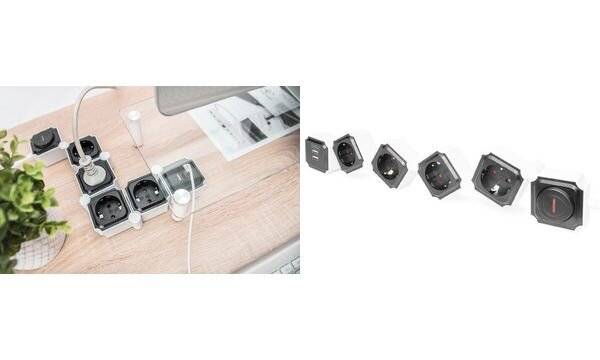 DIGITUS - Flexible 4-fach Steckdosenleiste mit 2x USB-Anschlüssen & Schalter-2