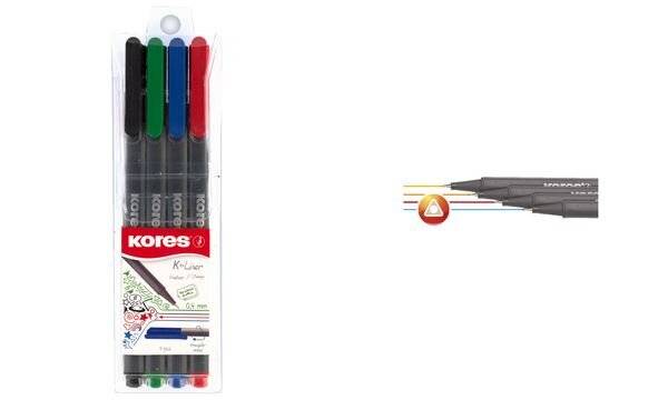Kores Fineliner "K-Liner", Strichstärke: 0,4 mm, 4er Etui-1