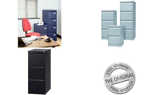 Hängeregistraturschrank LIGHT 1-bahnig 3 Schübe DIN A4 schwarz. Bisley GmbH 18018849-4