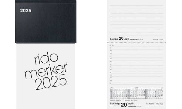 rido idé Tischkalender "Merker Miradur", 2019, schwarz (6250363)