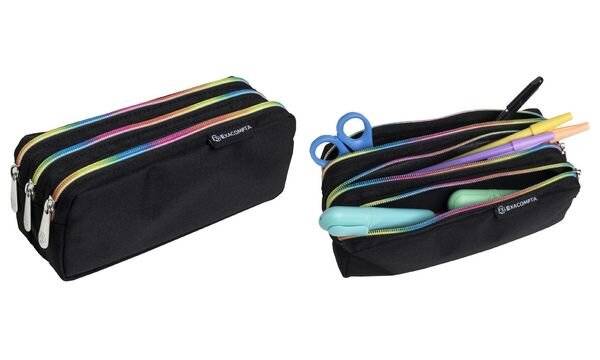 EXACOMPTA Schlamper-Etui Rainbow, Polyester, 3 Fächer-1