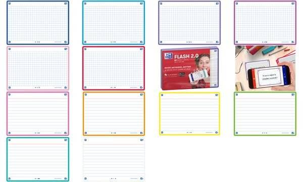 Oxford Karteikarten "Flash 2.0", 105 x 148 mm, kariert, weiß (5402310)