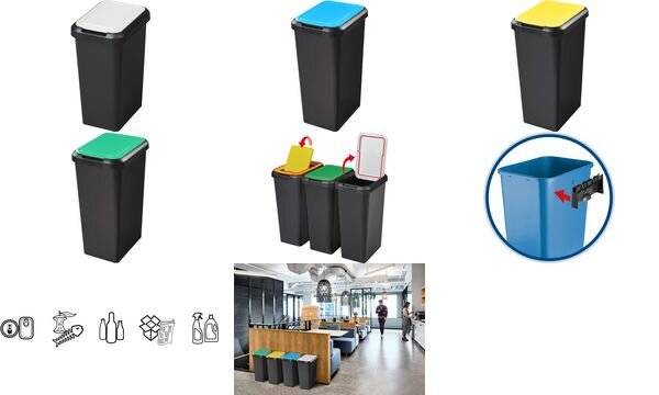 CEP Mülltrennungsbehälter Touch & Lift, 45 Liter, gelb (52535533)-1