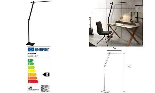 UNILUX LED-Stehleuchte LUMILIGHT, Höhe: 1.600 mm, schwarz (64000472)