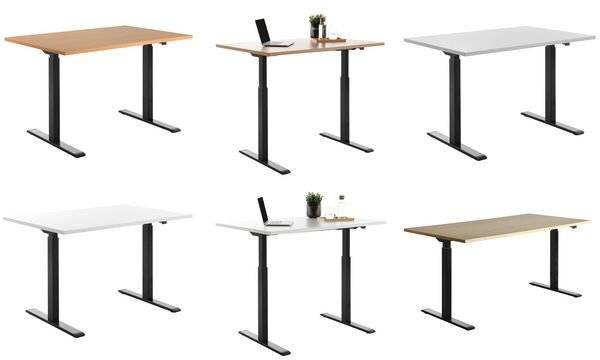 Schreibtisch elektrisch höhenverstellbar gerade BxT 1600 x 800 mm Ahorn/schwarz. Topstar GmbH 67847449-4