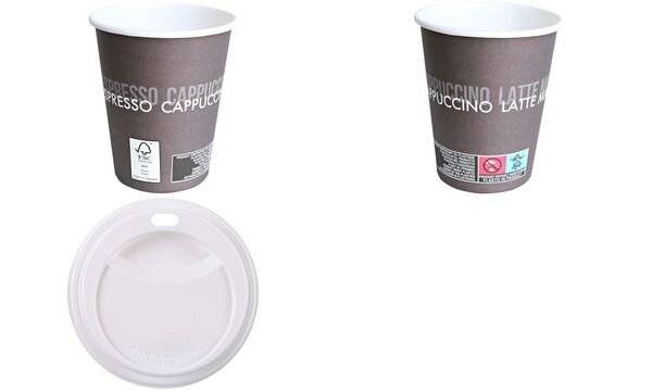 HYGOSTAR Hartpapier-Kaffeebecher To Go, 0,2 l, braun/weiß (6495823)
