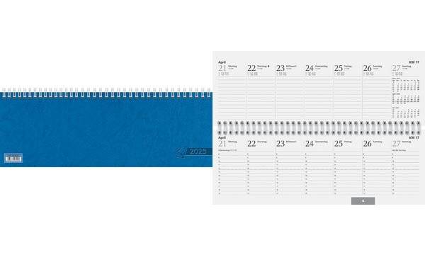 Glocken Tischkalender "Querterminbuch", 2019, blau (6280063)-0