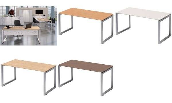 Schreibtisch Cito BxTxH 220x80x74cm ahorn Gestell silber-3