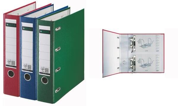 Doppelordner 2xDIN A5 quer 75mm PP rot-2