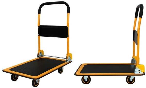 PAVO - Stahl-Plattformwagen Tragkraft 300 kg schwarz/orange 7300255-1