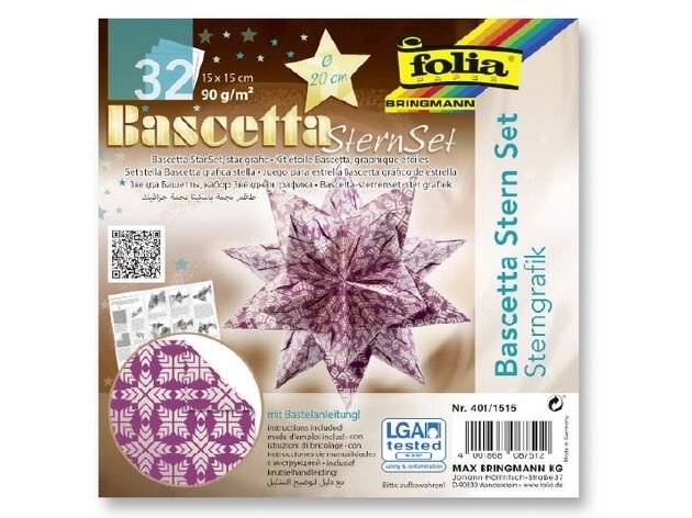 folia Faltblätter Bascetta-Stern, lila / bedruckt (57905227)-1