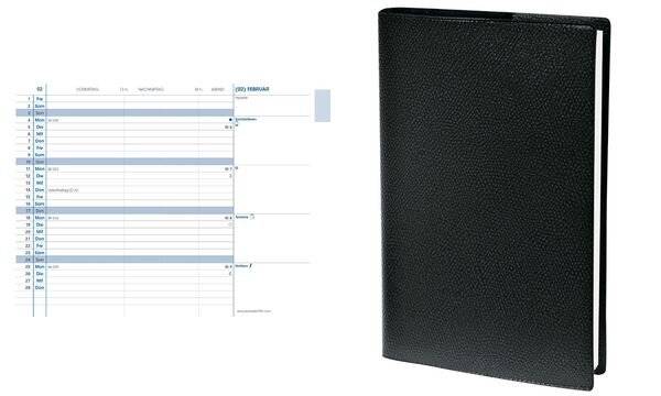 Monatskalender Plain 10x15cm Impala 1 Monat/2 Seiten schwarz 2027-2