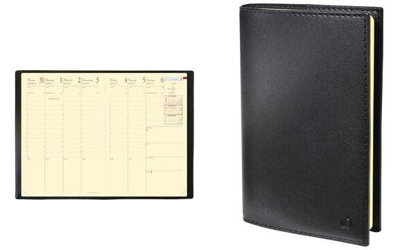 Buchkalender Minister Prestige 16x24cm Soho ebenholzschwarz 2027-2