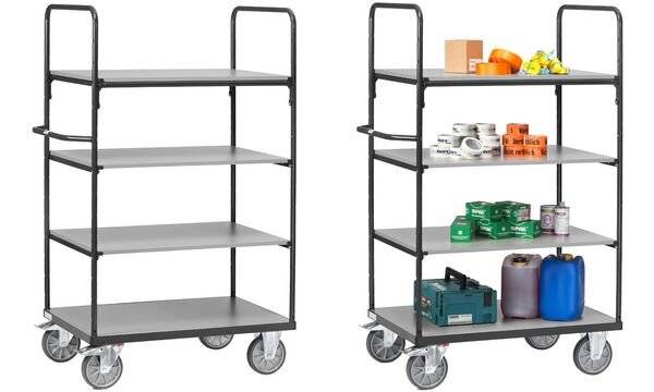 Fetra - Etagenwagen - Tragkraft 600 kg - 1.800 x 809 x 1.369 mm (HxBxT) - 4 Etagen - anthrazitgrau-2