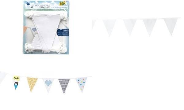 folia Wimpelkette "Basic", Länge: 3,80 m, weiß (57907375)