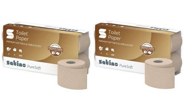 satino by wepa Toilettenpapier PureSoft, 2-lagig, braun (6420939)-1